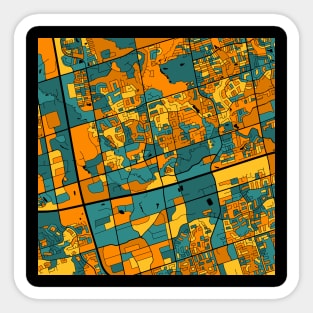 Markham Map Pattern in Orange & Teal Sticker